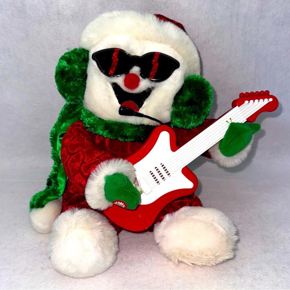 Animated Christmas Snowman Singing Dancing Playing Guitar Dandee Rare Color-way